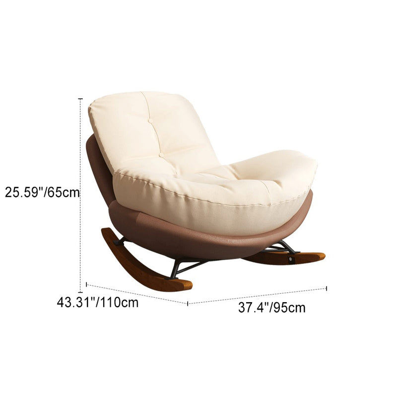 Contemporary Nordic Arc Velvet Upholstered Rocking Chair Backrest For Living Room