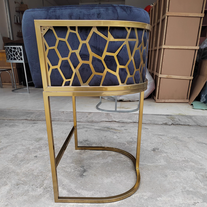 Zeitgenössischer Luxus Arc PU Leder Gepolsterter Metall Barhocker Rückenlehne Fußstütze für Esszimmer 