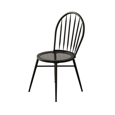 Silla de comedor contemporánea nórdica con respaldo hueco y estructura de acero al carbono tapizada para comedor 