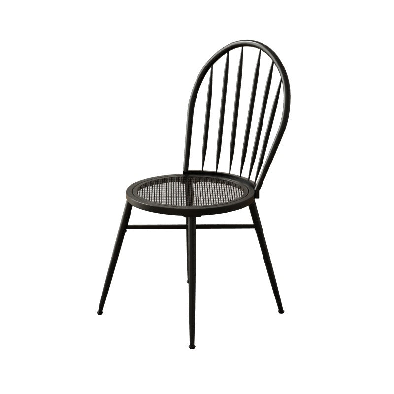 Silla de comedor contemporánea nórdica con respaldo hueco y estructura de acero al carbono tapizada para comedor 