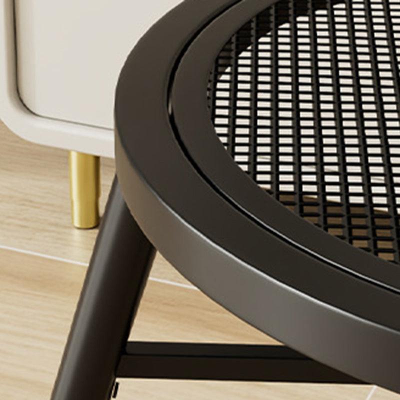 Silla de comedor contemporánea nórdica con respaldo hueco y estructura de acero al carbono tapizada para comedor 