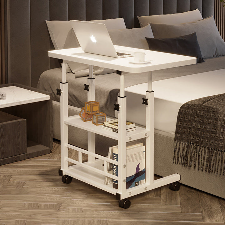 Moderner minimalistischer rechteckiger Beistelltisch aus MDF und Eisen, 3-stufig höhenverstellbar, für das Arbeitszimmer 