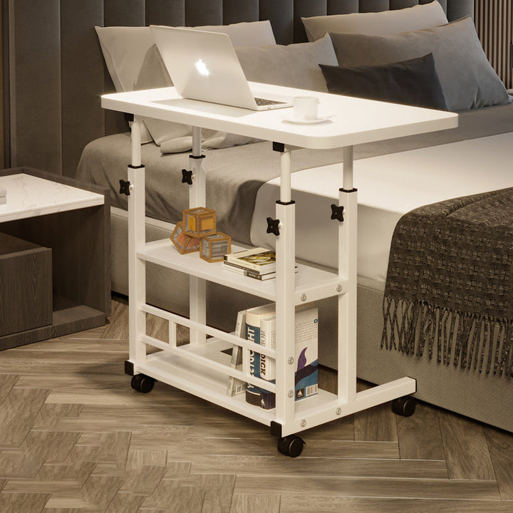 Moderner minimalistischer rechteckiger Beistelltisch aus MDF und Eisen, 3-stufig höhenverstellbar, für das Arbeitszimmer 