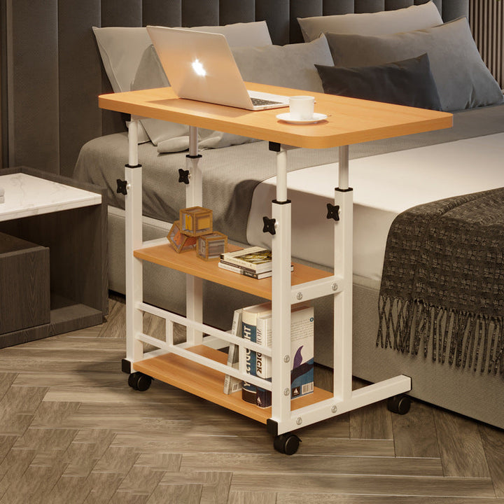 Moderner minimalistischer rechteckiger Beistelltisch aus MDF und Eisen, 3-stufig höhenverstellbar, für das Arbeitszimmer 