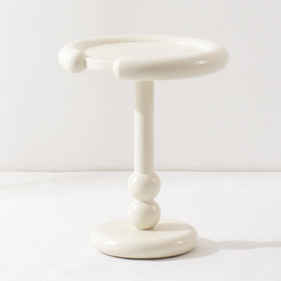 Modern Art Deco Round MDF Beech Wood Side Table 1-Tier For Living Room