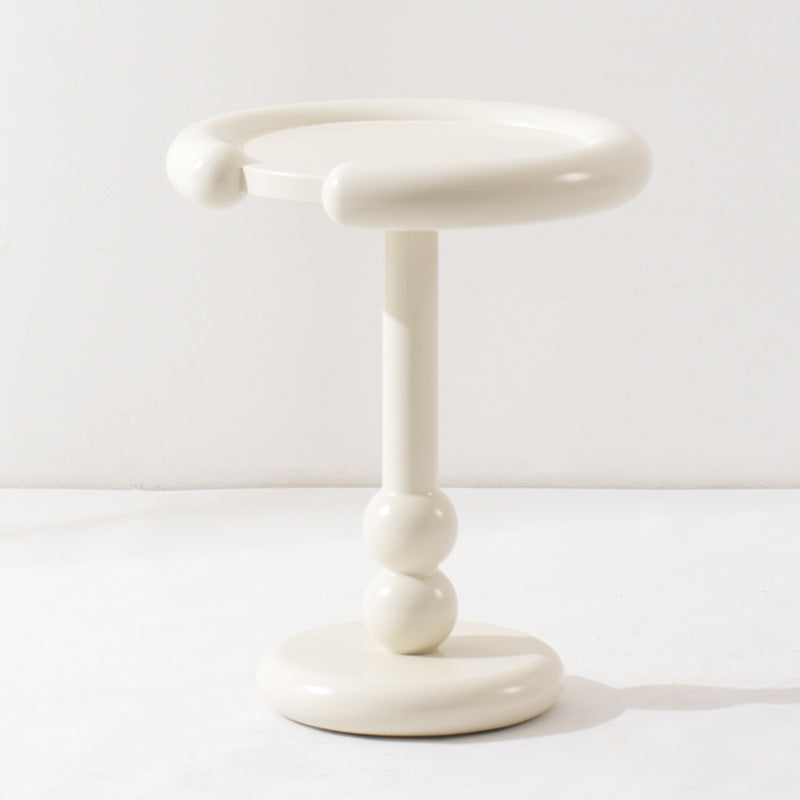 Modern Art Deco Round MDF Beech Wood Side Table 1-Tier For Living Room