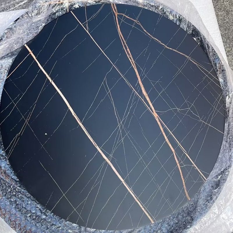 Contemporary Nordic Round Iron Plate Coffee Table 2-Tier For Living Room