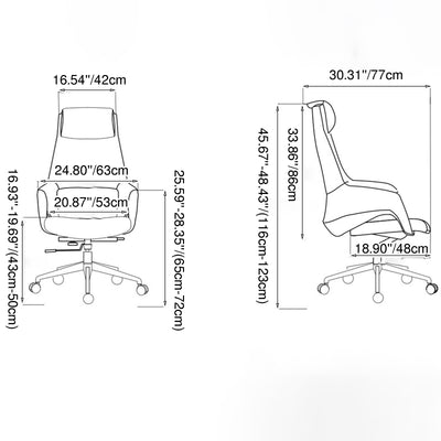 Modern Simplicity Silicone Leather Aluminum Alloy Sponge Rectangular Desk Chair Armrest Headrest Reclining For Home Office