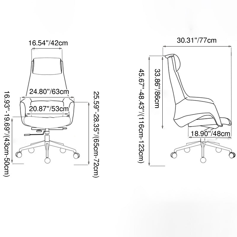 Modern Simplicity Silicone Leather Aluminum Alloy Sponge Rectangular Desk Chair Armrest Headrest Reclining For Home Office