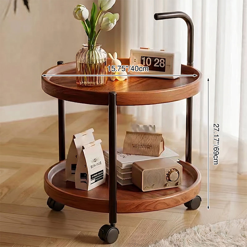 Moderner minimalistischer beweglicher runder MDF-Eisentisch 2-stufig für Wohnzimmer 