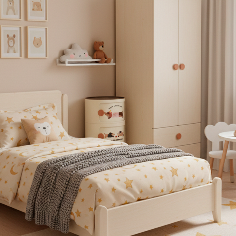 Mesa de noche cilíndrica creativa contemporánea de ABS con 2/3 cajones para dormitorio 