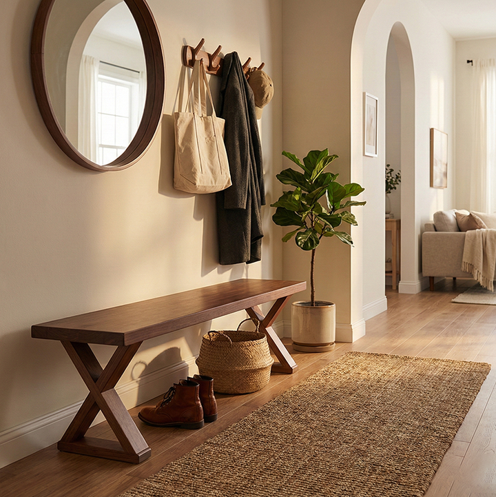 Modern Minimalist Eco Board Rectangular Bench Backless Design For Entryway