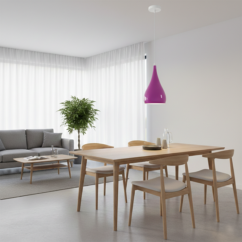 Zeitgenössische nordische Eisen-Holz-Aluminium-Kürbis-Wassertropfen 1-Licht-Pendelleuchte für das Esszimmer 