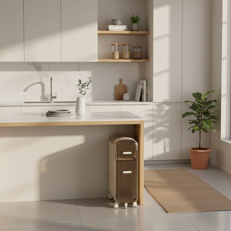 Modern Minimalist Rectangular Polypropylene Acrylonitrile Butadiene Styrene Polyethylene Terephthalate Storage Cabinet 2/3/4-Drawer For Kitchen