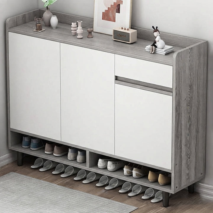 Almacenamiento de zapatos rectangular de MDF, minimalista y moderno, de 4 niveles para entradas 