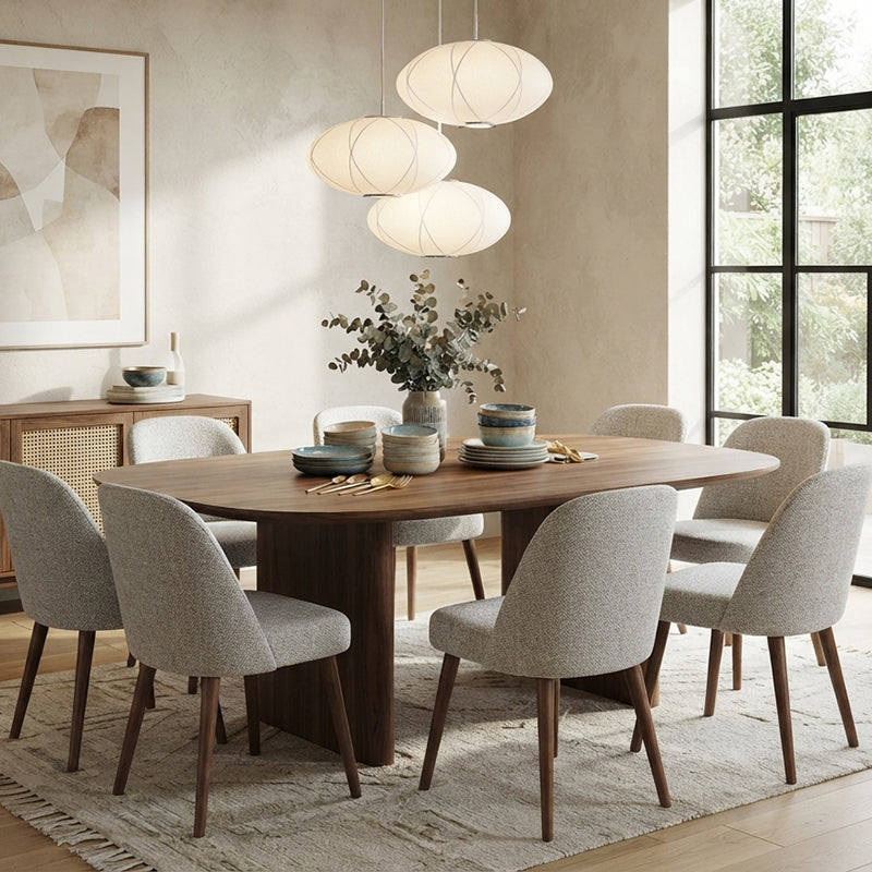 Modern Minimalist Round Fabric Hardware 1-Light Pendant Light For Bedroom