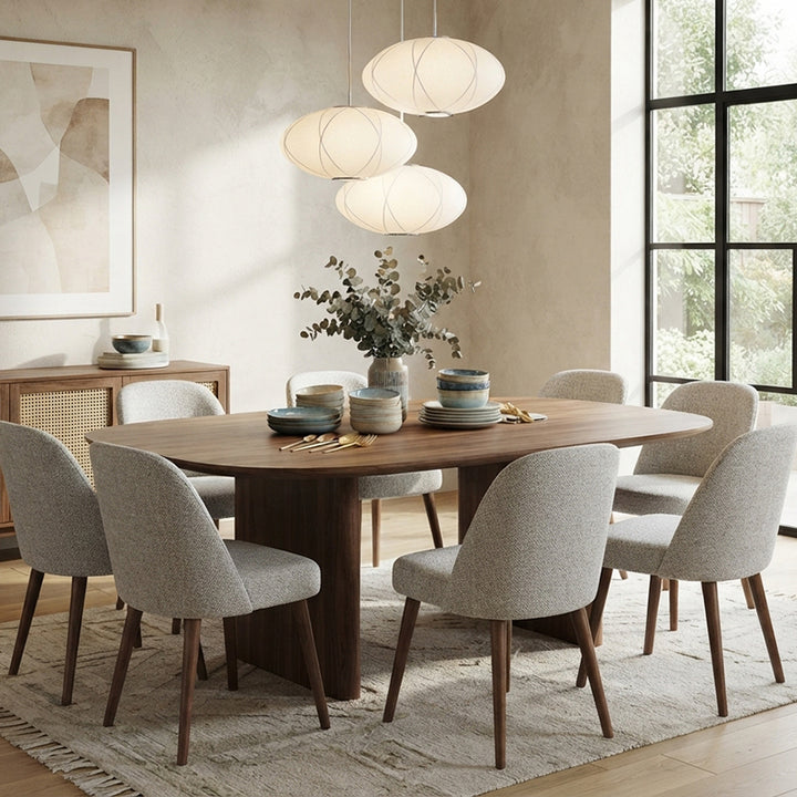 Modern Minimalist Round Fabric Hardware 1-Light Pendant Light For Bedroom