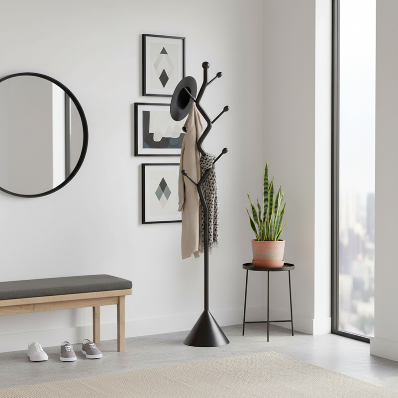 Modern Minimalist Branch-Style Carbon Steel End Table Spherical Hanging Point For Living Room