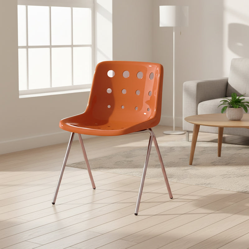 Modern Mid-Century Cheese Design PP Wrought Iron Dining Chair Backrest For Living Room & Dining Room