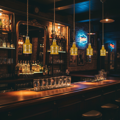 ضوء قلادة راتينج زجاجة ملونة صناعية معاصرة بضوء واحد 