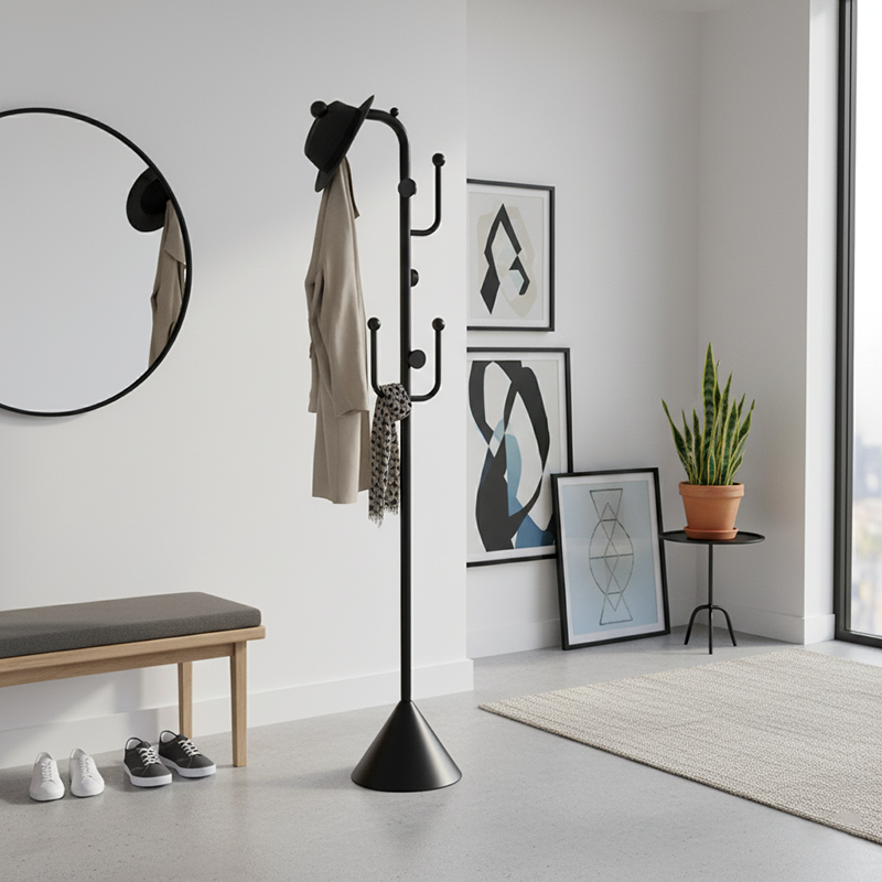 Modern Minimalist Branch-Style Carbon Steel End Table Spherical Hanging Point For Living Room