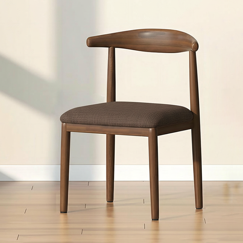 Contemporary Scandinavian Cow Corner Square Upholstered Microfiber Leather Carbon Steel Dining Chair Backrest For Dining Room