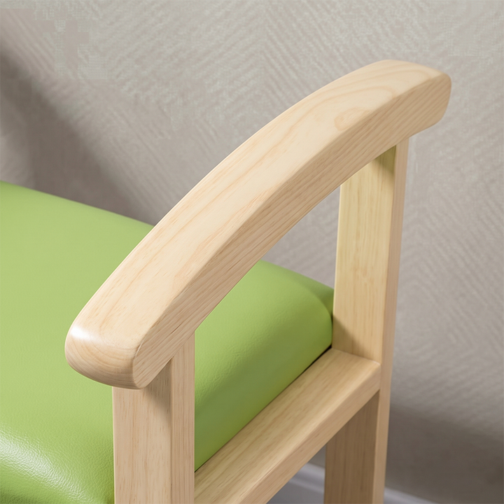 Traditional Japanese Rectangular Rubberwood Solid Wood Plywood PU Leather Shoe Bench Backless Armrest For Entryway &amp; Hallway