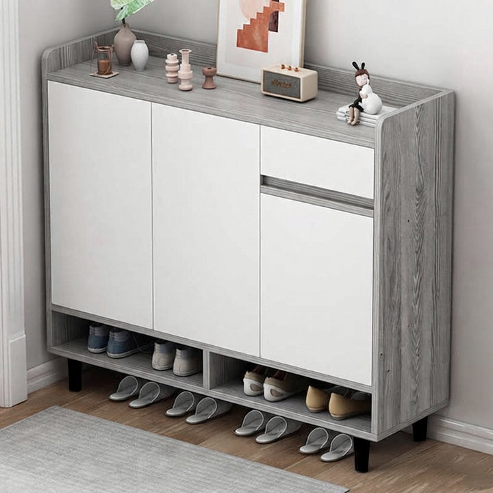 Moderner minimalistischer rechteckiger Schuhschrank aus MDF mit 4 Ebenen für den Eingangsbereich 