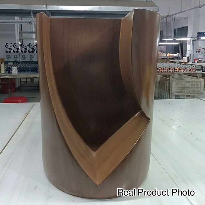 Table de rangement contemporaine en résine avec cylindre en bois pour l&