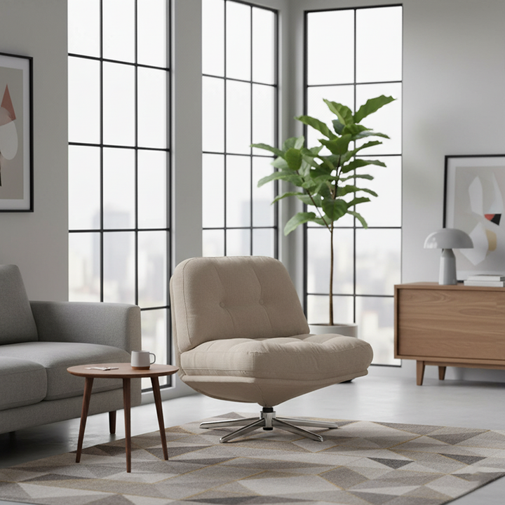 Modern Minimalist Rectangular Corduroy Steel Accent Chair Backrest Armless For Living Room