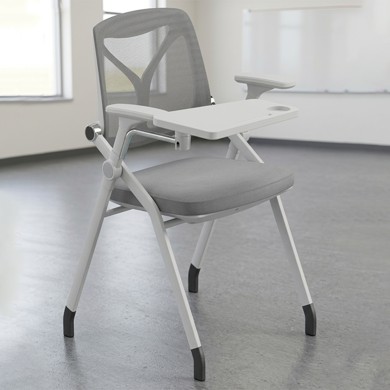 Multi-Function Adjustable Armrests &amp; Foldable Design Desk Chair - Minimalist Office Chair With 180° Flip Desk &amp; Ergonomic Support For Home Office