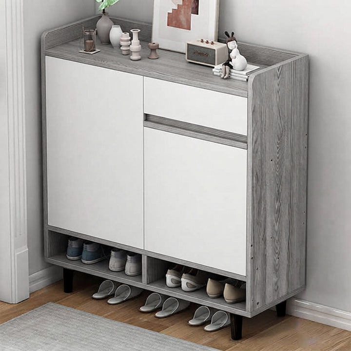 Moderner minimalistischer rechteckiger Schuhschrank aus MDF mit 4 Ebenen für den Eingangsbereich 