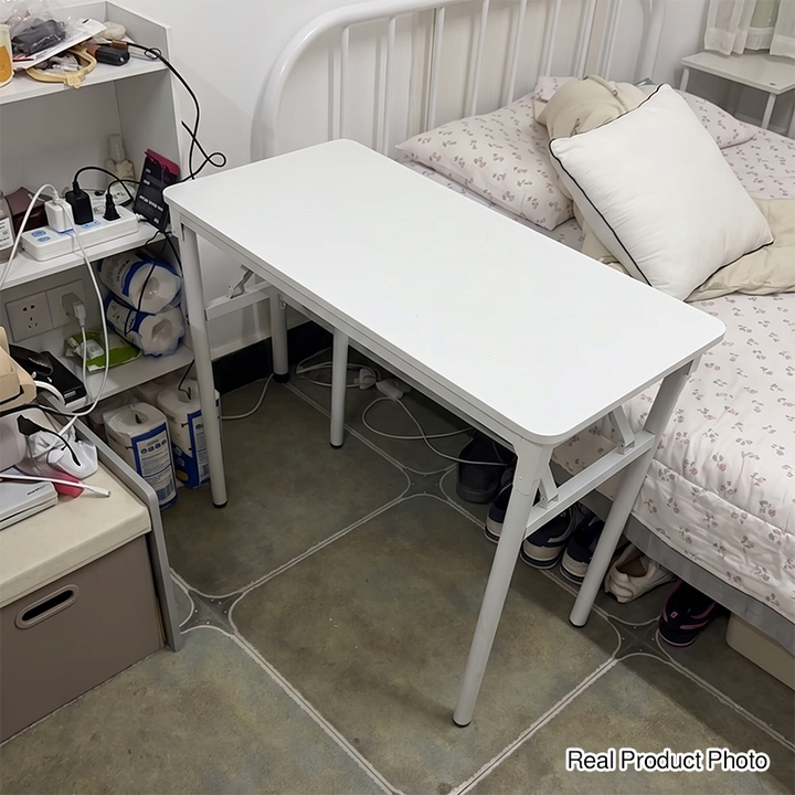 Moderner minimalistischer klappbarer rechteckiger Planken-Stahlschreibtisch für das Heimbüro 