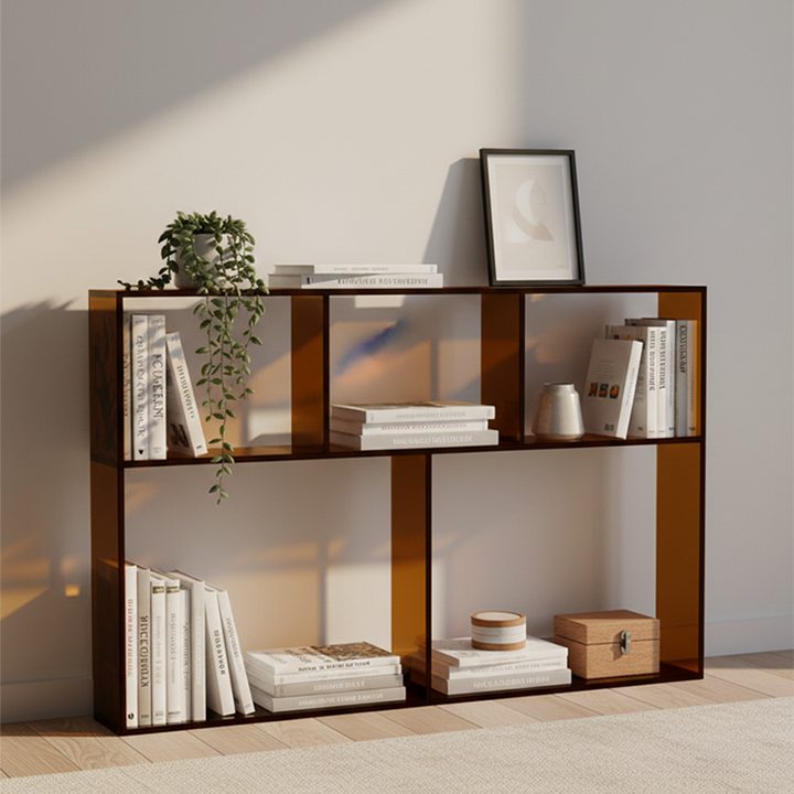 Modern Minimalist Acrylic Rectangular Display Rack With 3-Tier Design For Living Room