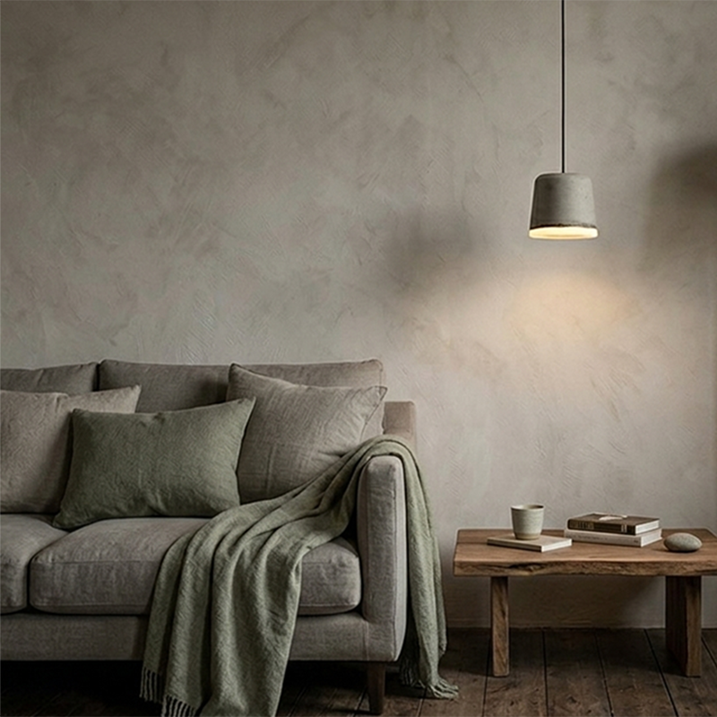 Lámpara colgante cilíndrica industrial contemporánea de resina de 1 luz para comedor 