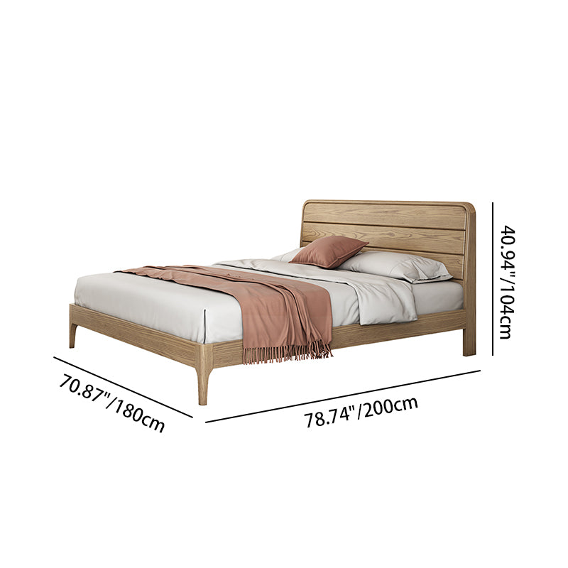 Premium-Bettgestell aus versenktem Eschenholz - Heimfreundliche, solide Unterstützung &amp; eleganter Look für das Schlafzimmer 