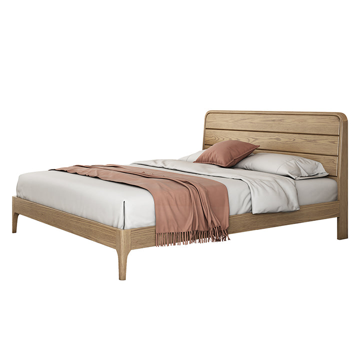 Premium-Bettgestell aus versenktem Eschenholz - Heimfreundliche, solide Unterstützung &amp; eleganter Look für das Schlafzimmer 