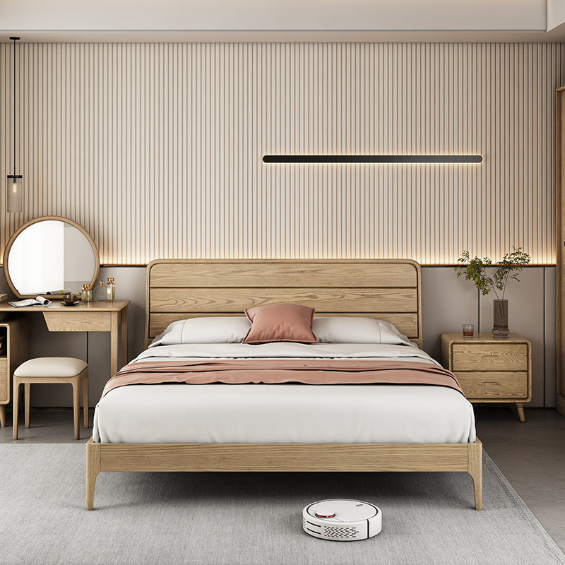 Premium-Bettgestell aus versenktem Eschenholz - Heimfreundliche, solide Unterstützung &amp; eleganter Look für das Schlafzimmer 