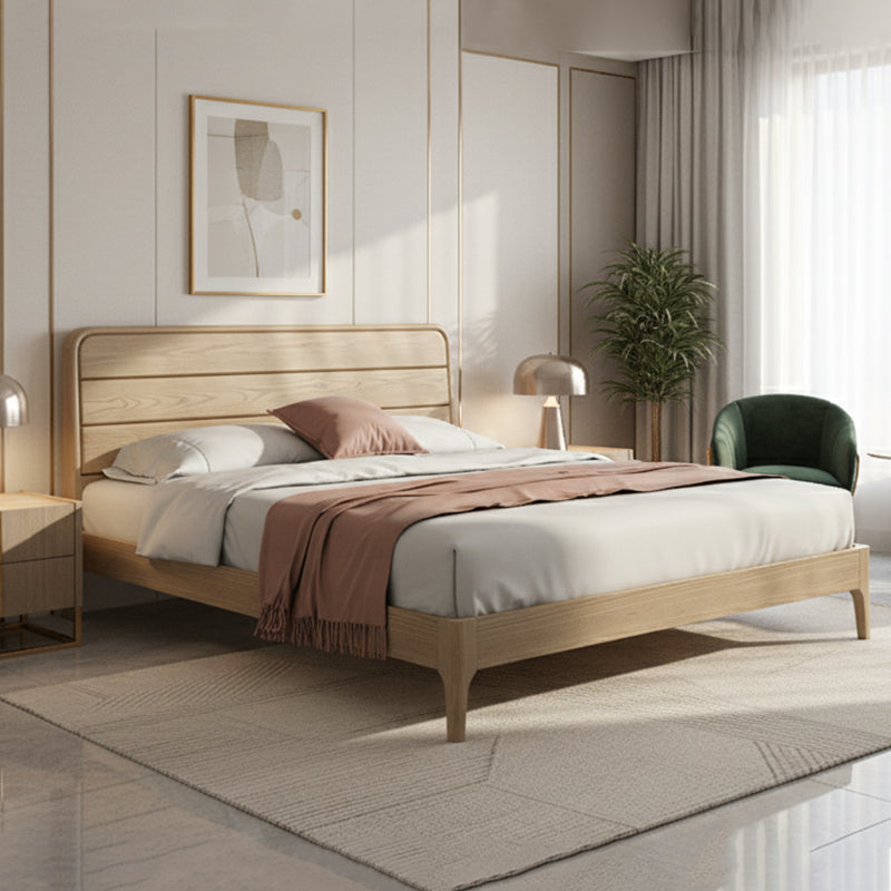 Premium-Bettgestell aus versenktem Eschenholz - Heimfreundliche, solide Unterstützung &amp; eleganter Look für das Schlafzimmer 
