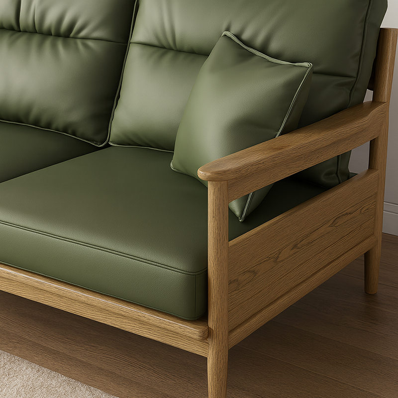 Canapé traditionnel en bois de frêne avec accoudoirs et dossier - fauteuil d&