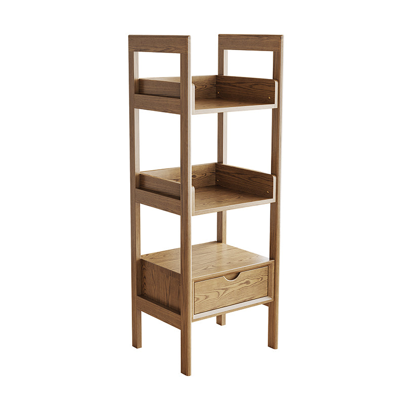 Premium Ash Wood Shelving Unit - Multi-Layer Storage Shelf For Living Room & Study