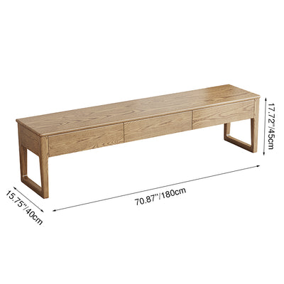 Eco-Friendly Ash Wood TV Stand - Durable Design Ample Storage TV Cabinet 3-Drawer For Living Room