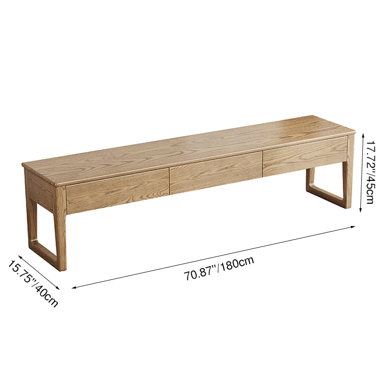 Eco-Friendly Ash Wood TV Stand - Durable Design Ample Storage TV Cabinet 3-Drawer For Living Room