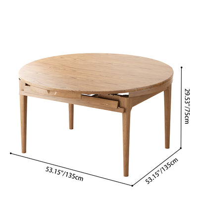 Traditional Chinese North American Ash Wood Dining Table Set - Round Dining Table Ladder Back Chairs For Dining Room