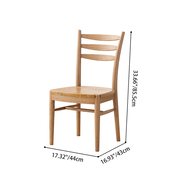 Ensemble de table à manger en frêne nord-américain traditionnel chinois - Table à manger ronde et chaises à dossier en échelle pour salle à manger 