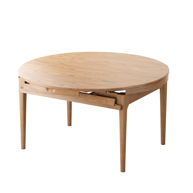 Traditional Chinese North American Ash Wood Dining Table Set - Round Dining Table Ladder Back Chairs For Dining Room