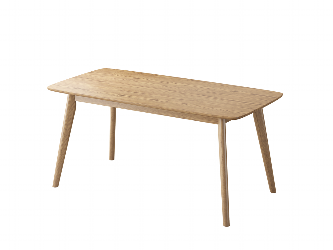 Ensemble de table à manger en bois de frêne nord-américain traditionnel - bords arrondis, table à manger à 1 niveau pour salle à manger 