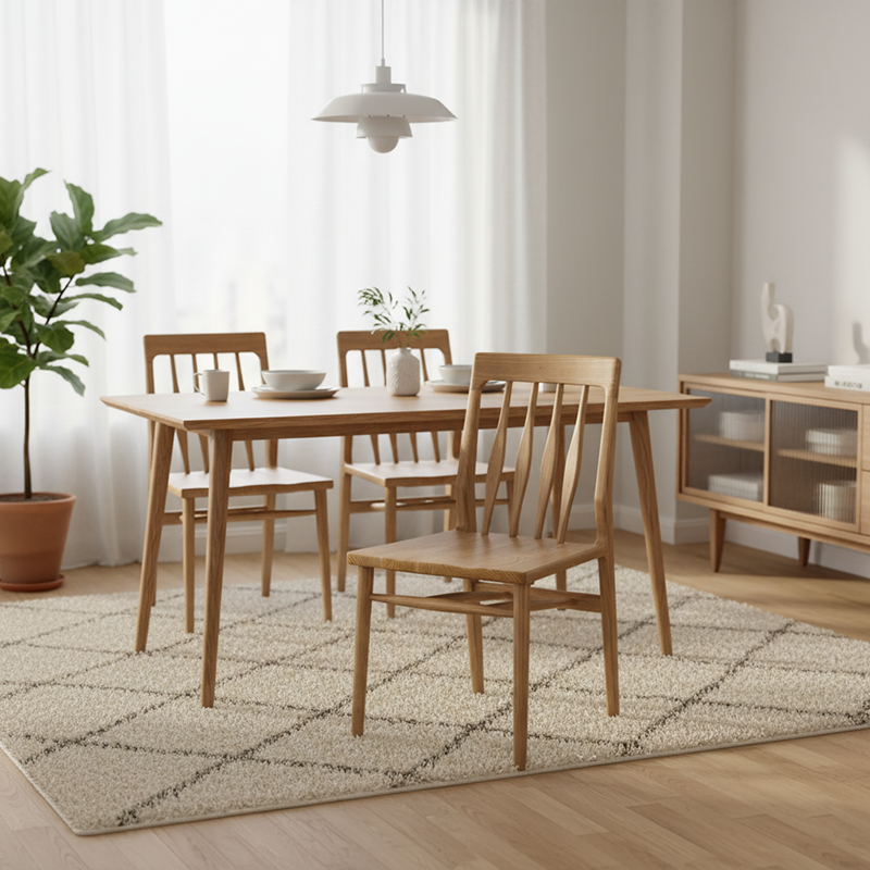Chaise de soutien ergonomique courbée traditionnelle chinoise - Chaise de salle à manger en frêne d’Amérique du Nord pour salle à manger 