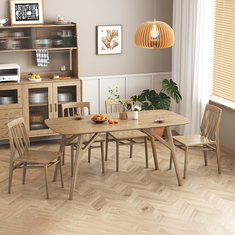 Chaise de soutien ergonomique courbée traditionnelle chinoise - Chaise de salle à manger en frêne d’Amérique du Nord pour salle à manger 