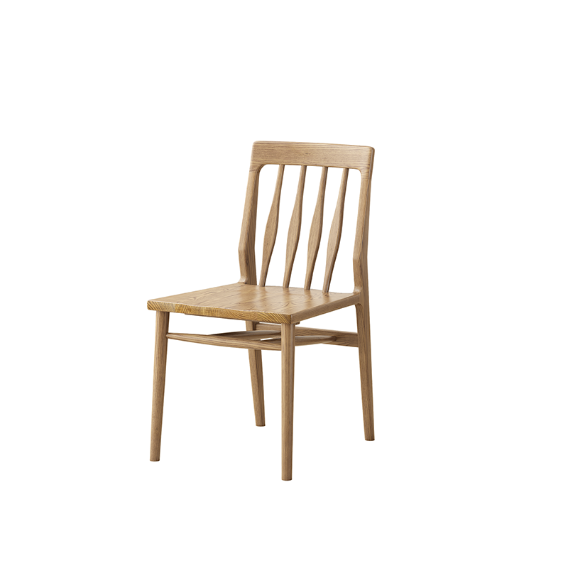 Chaise de soutien ergonomique courbée traditionnelle chinoise - Chaise de salle à manger en frêne d’Amérique du Nord pour salle à manger 